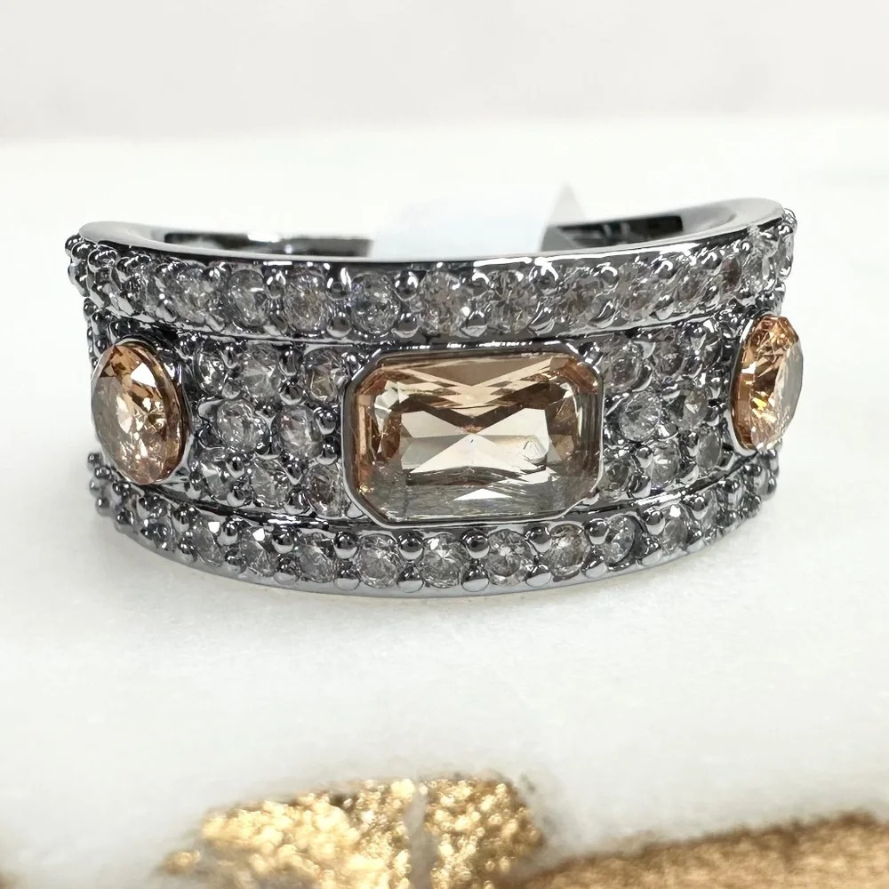 Bomb Party November Amber Topaz Glimpse of Glamour Ring RBP8413 Size 7 NWT
